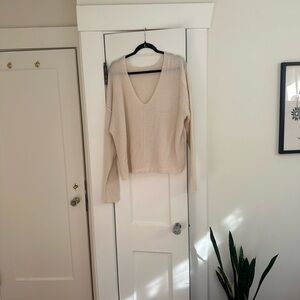 By Together Cream V-Neck Sweater